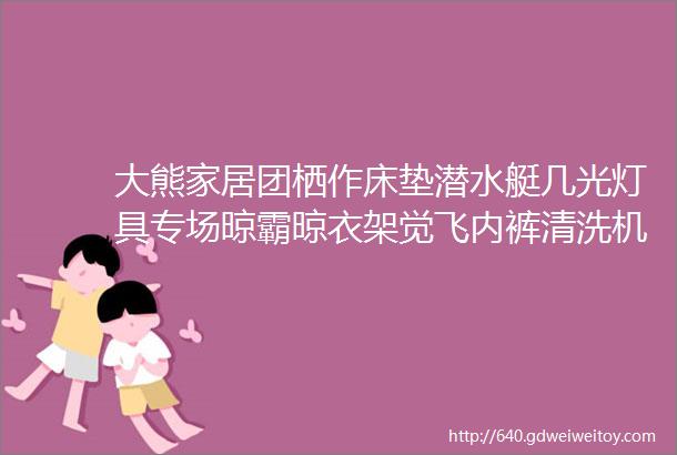 大熊家居团栖作床垫潜水艇几光灯具专场晾霸晾衣架觉飞内裤清洗机戴森专场