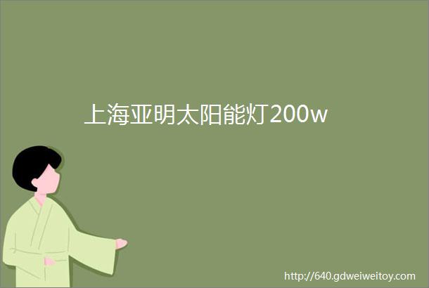 上海亚明太阳能灯200w